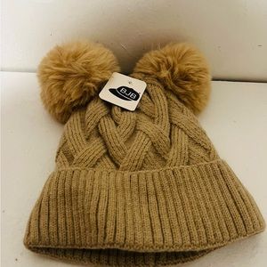 bjb hats with two pom poms
